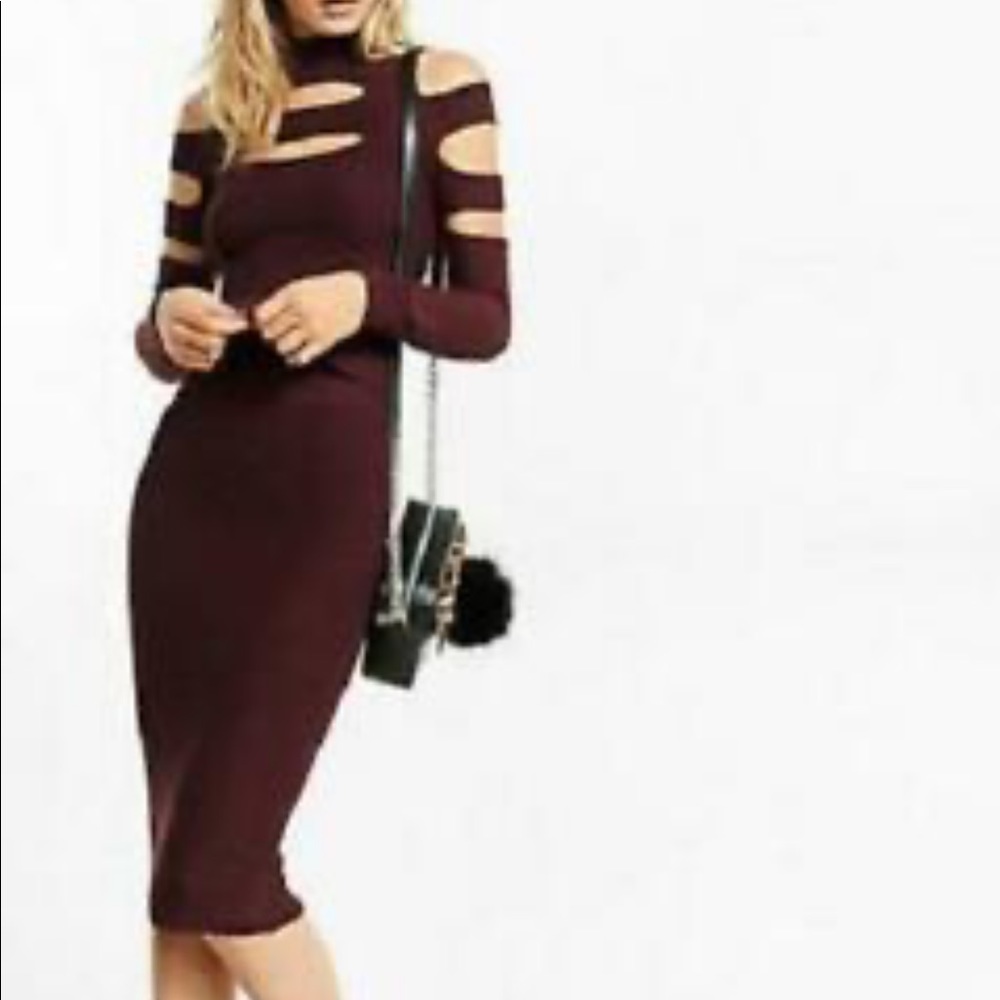 Express Cut out sweater with matching midi skirt